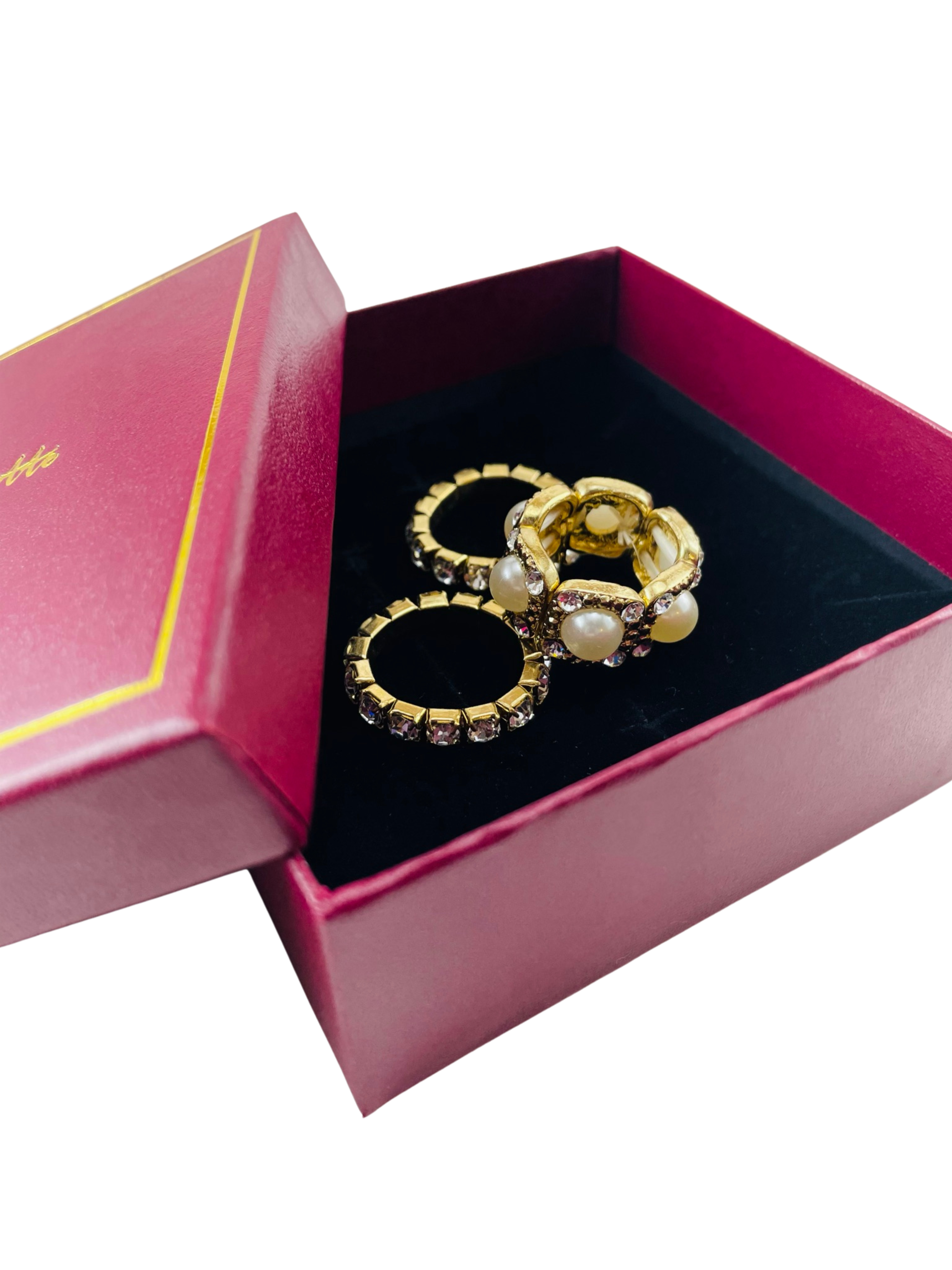 Ball Crystal Ring Trio