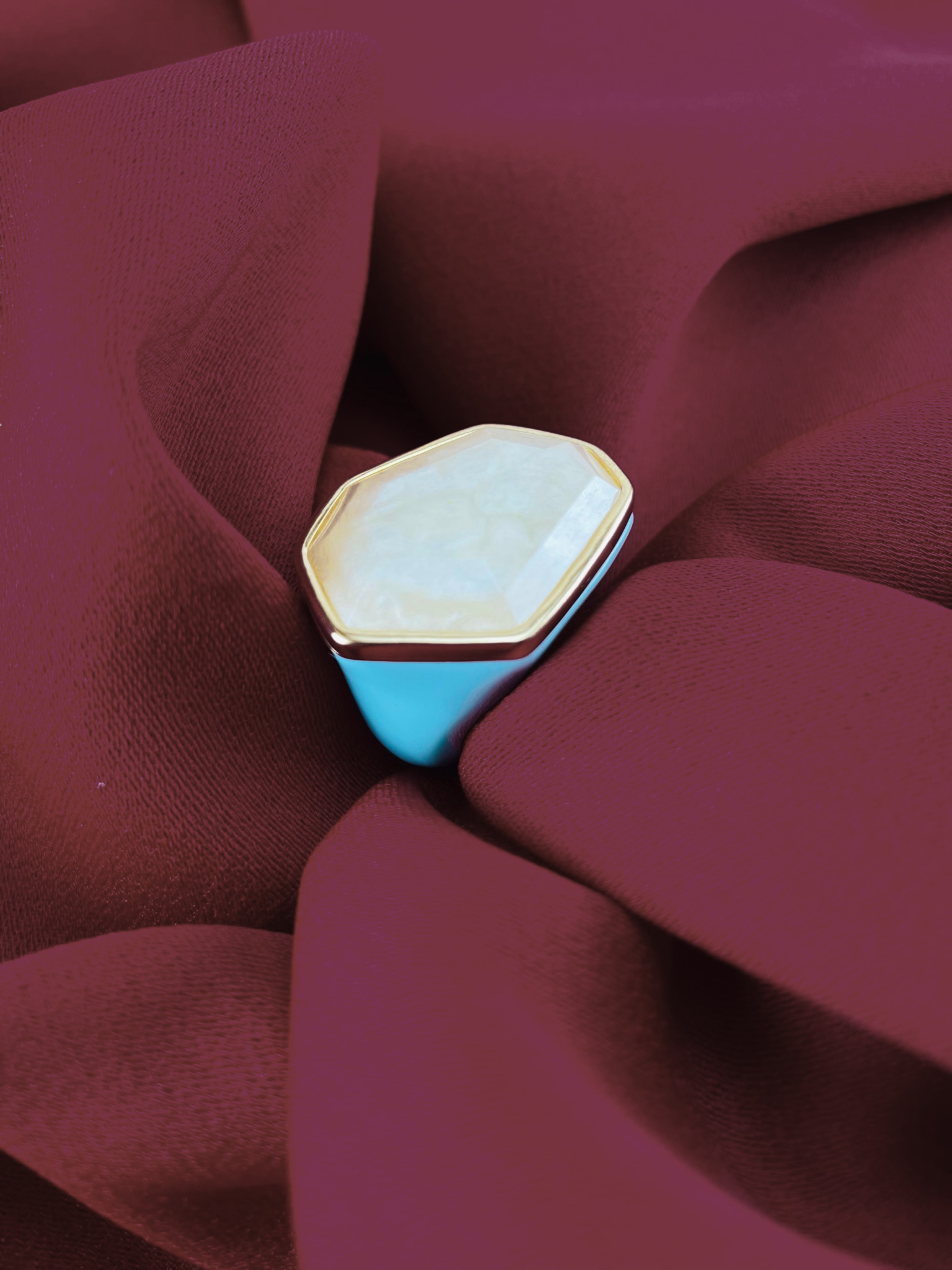 Turq Crystal Ring