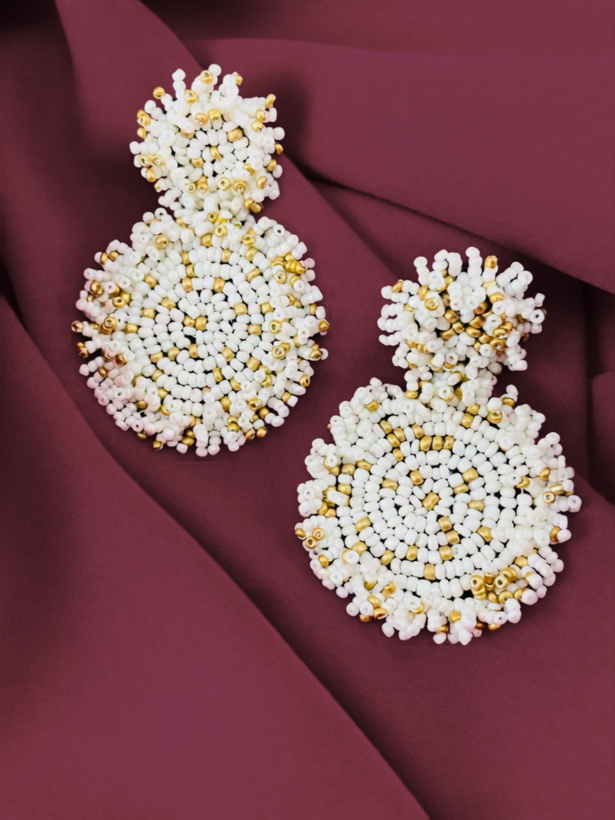 Lydia Beaded Disc Earring