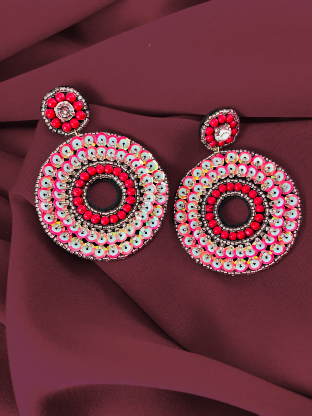 Evie Red Sequin Hoop