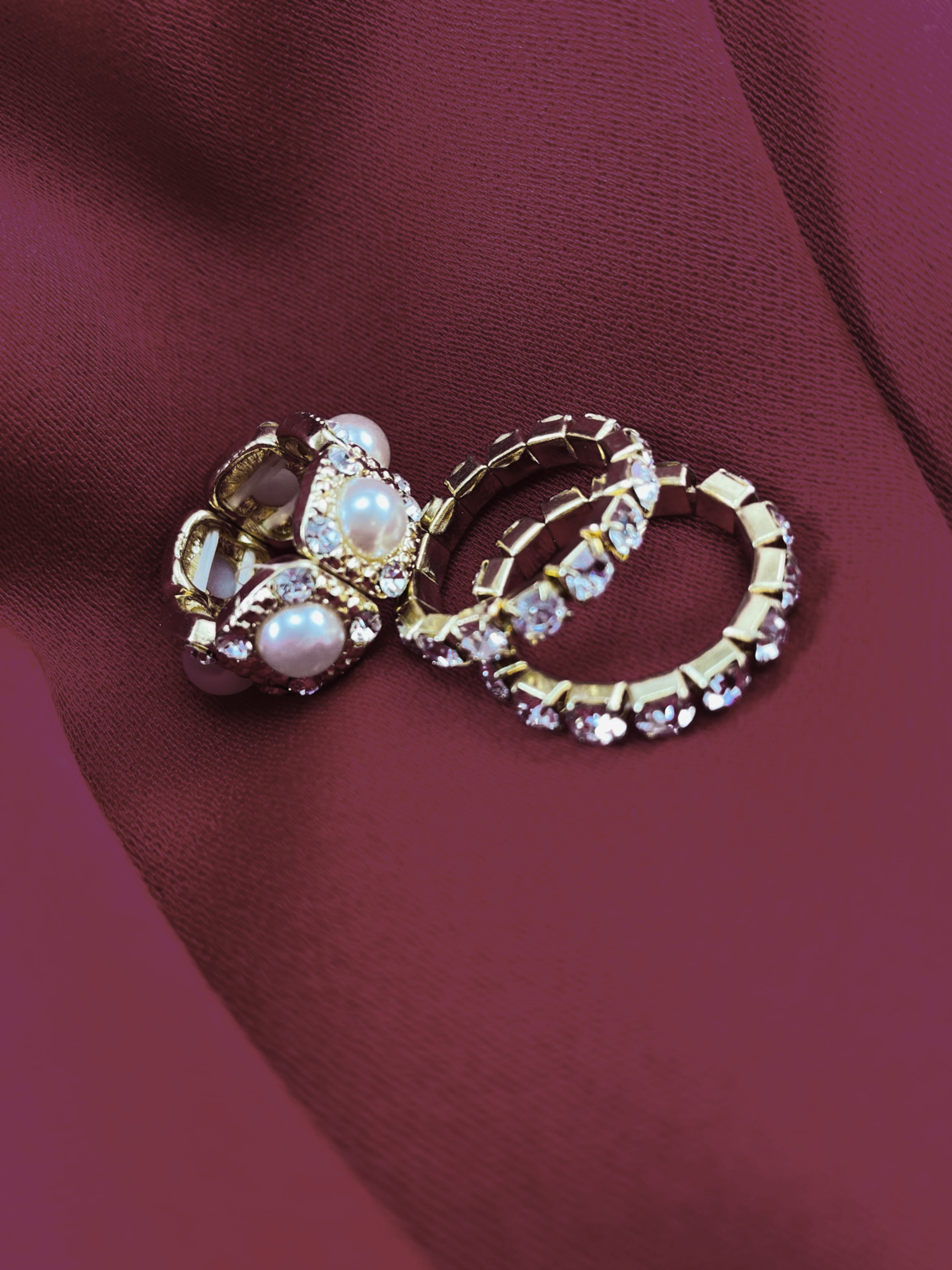 Ball Crystal Ring Trio