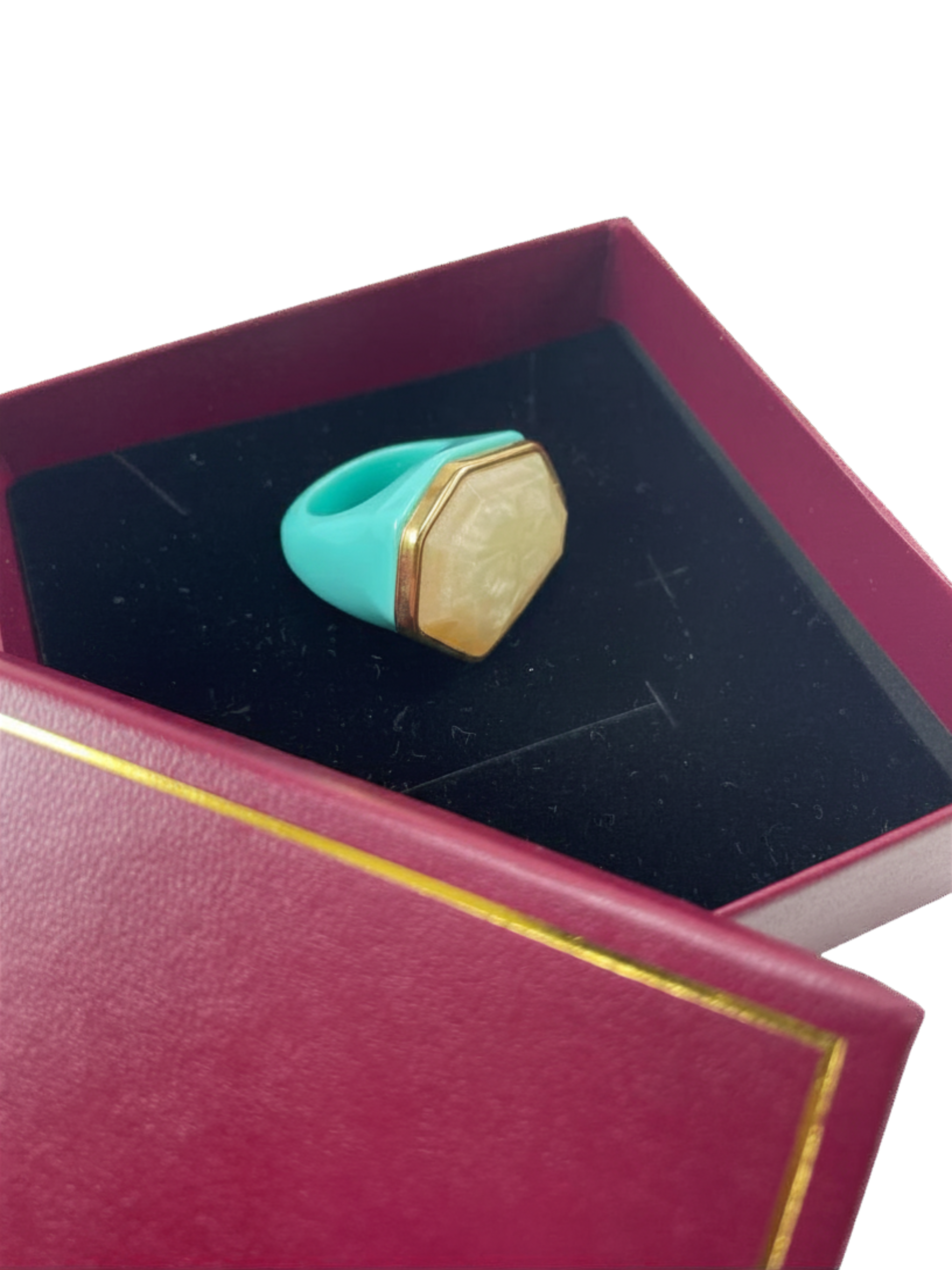 Turq Crystal Ring