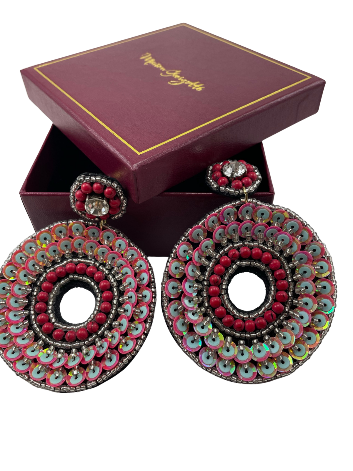 Evie Red Sequin Hoop
